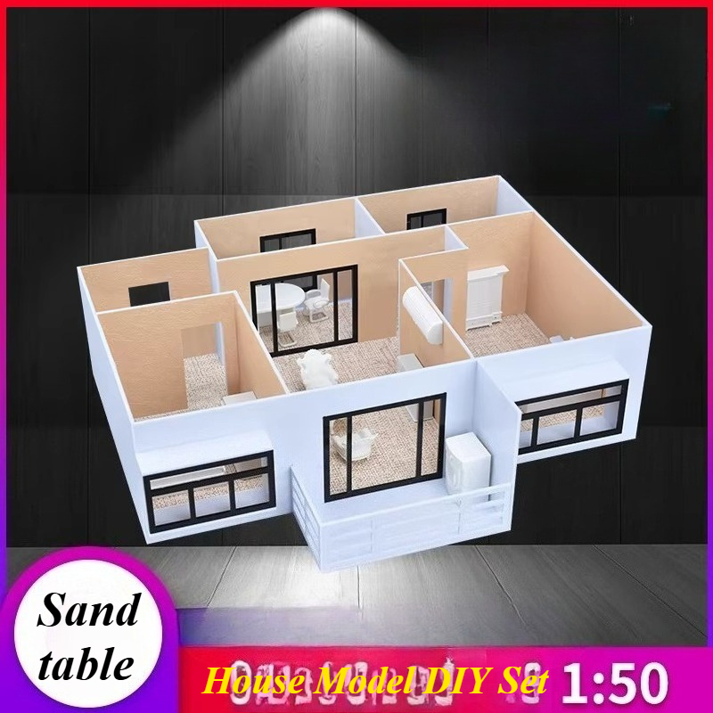 Interior Design Course - ชุดแบบจำลองตกแต่งภายในไดโอรามาโต๊ะทรายขนาด 1:50 ชุดอุปกรณ์ DIY ทำมือ แพ็คเกจวัสดุประกอบ