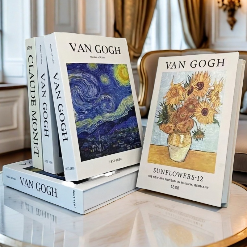 Interior Design Handbook - บทคัดย่อ Van Gogh หรูหราหนังสือปลอมตกแต่งบ้าน Boho Bauhaus