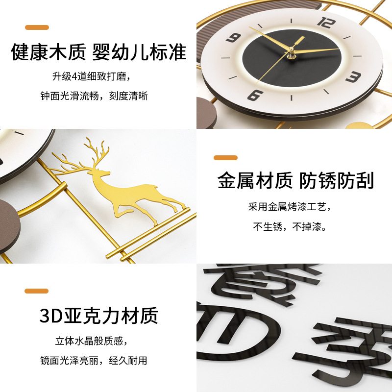 นาฬิกาแขวนผนังหรูหรา สีทอง ดีไ - Interior Design Luxury Living Room บทวิจารณ์และราคา